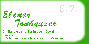 elemer tonhauser business card